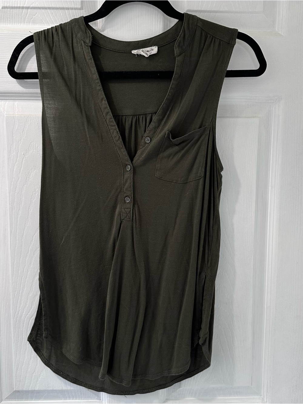 Dynamite Olive Green Tank with Chest Pocket
